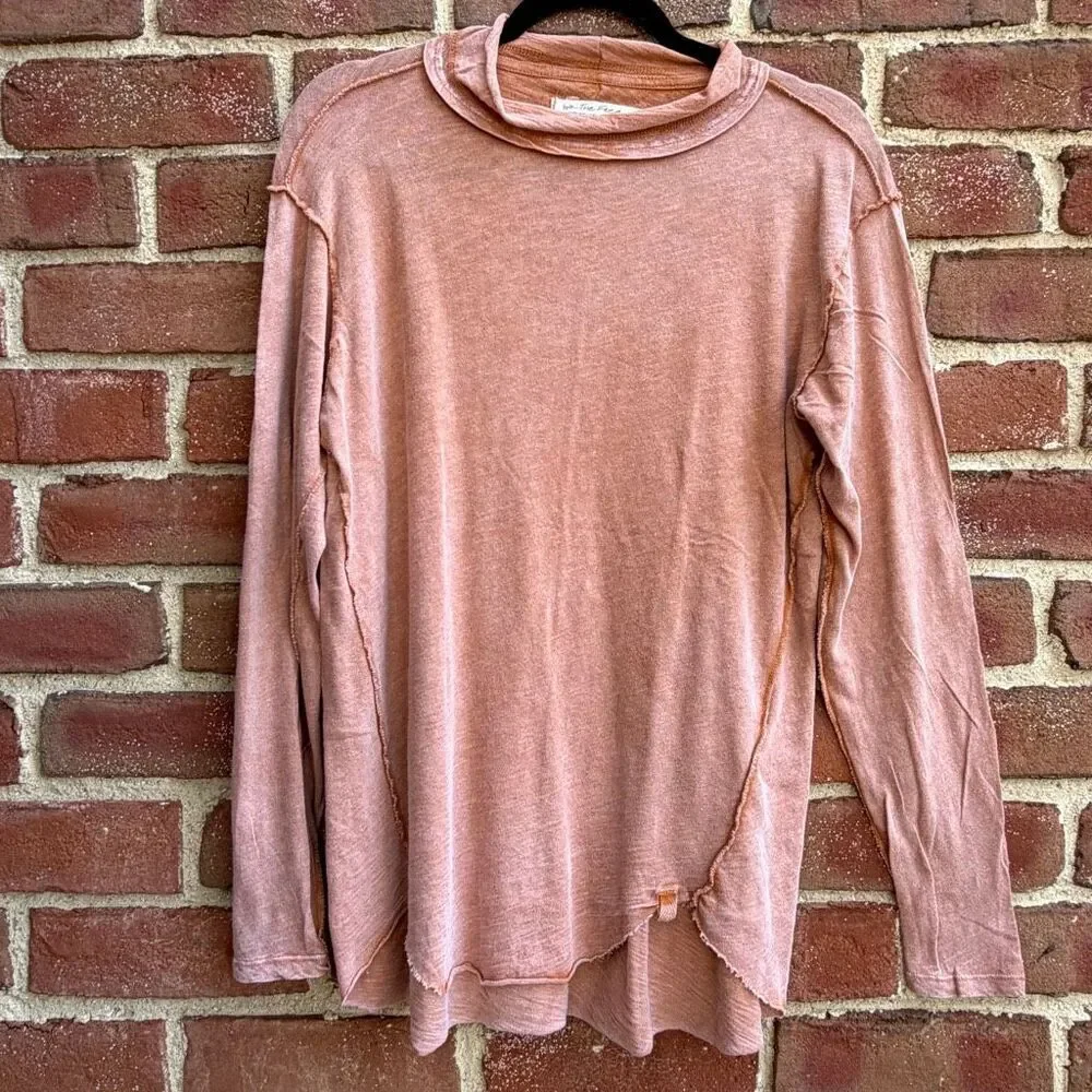 Free People We The Free Women’s Long Sleeve Regan Tee sand XS NEW